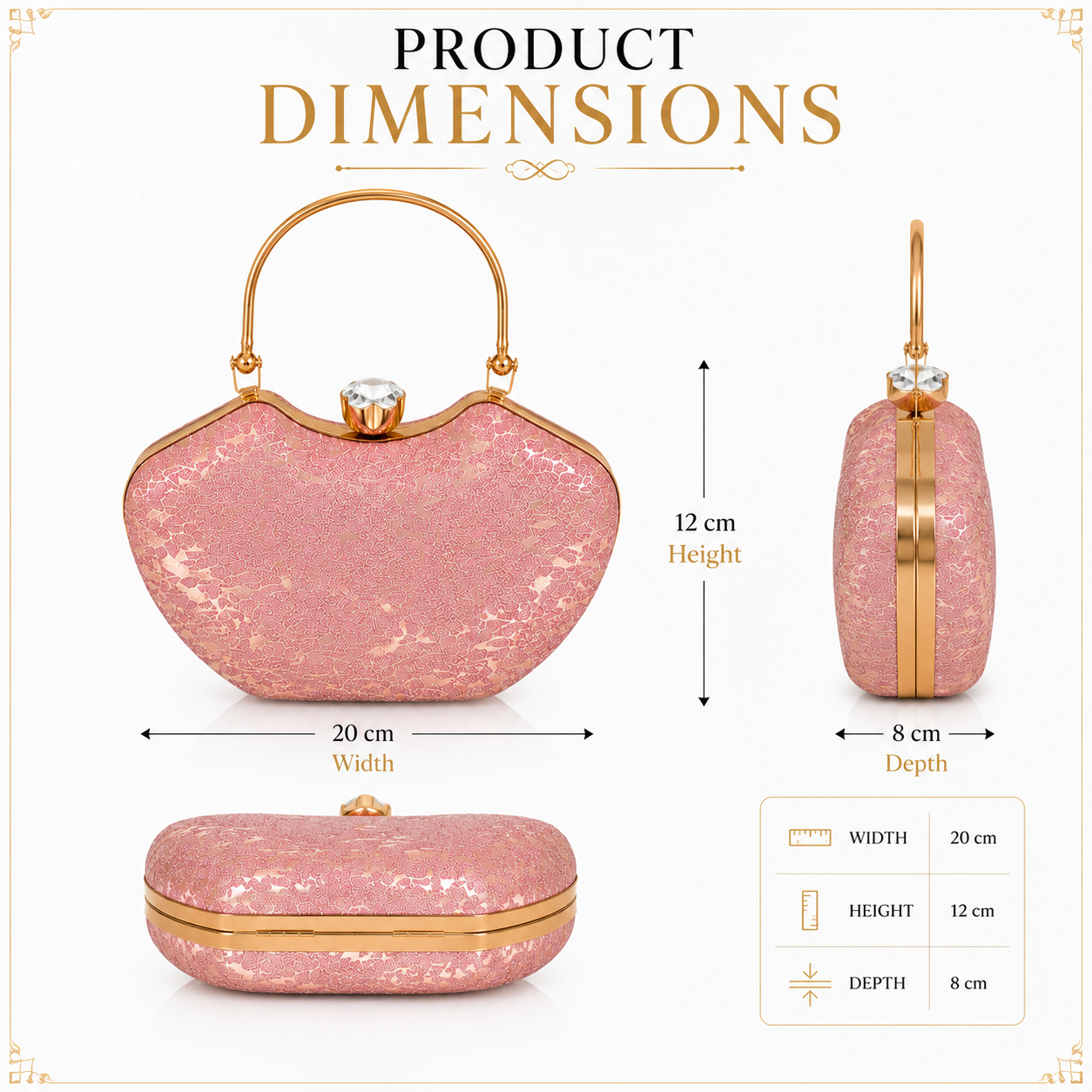 Luxury Bridal Glitter Clutch Bag