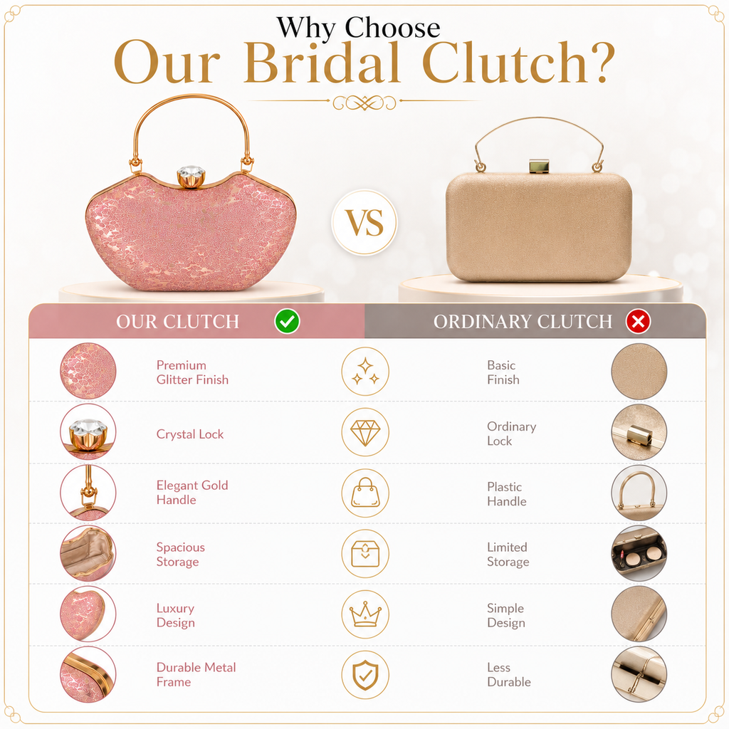 Luxury Bridal Glitter Clutch Bag