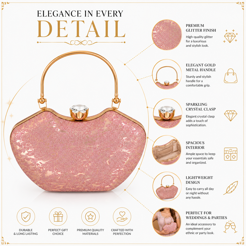 Luxury Bridal Glitter Clutch Bag