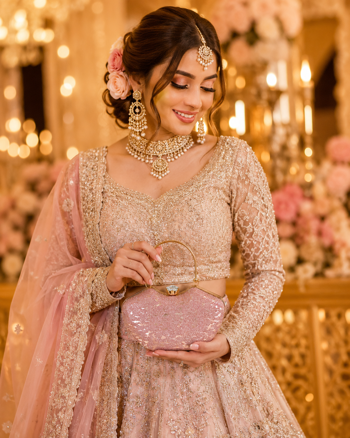 Luxury Bridal Glitter Clutch Bag
