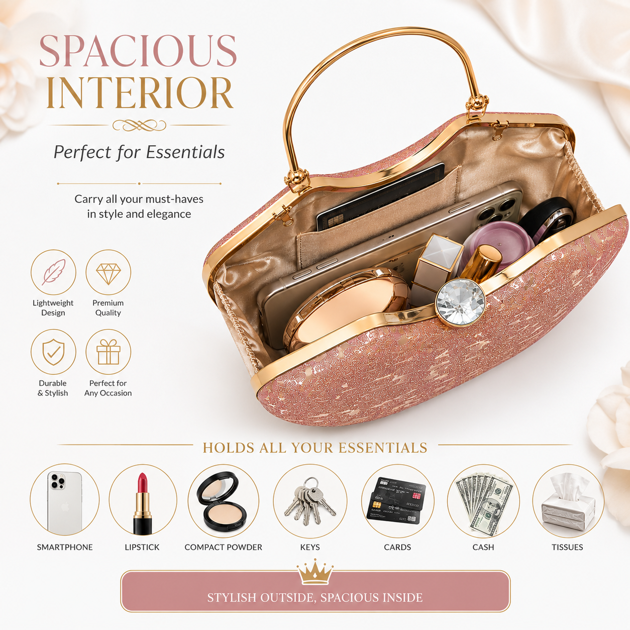 Luxury Bridal Glitter Clutch Bag